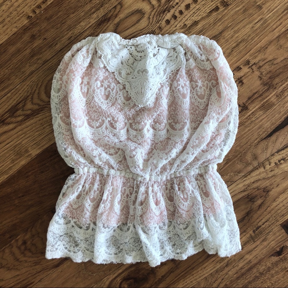 Lace Strapless Top